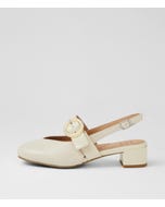 Timona W Ivory Leather Patent Mary Jane Heels