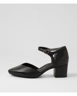 Vetto Xw Black Leather Mary Jane Heels