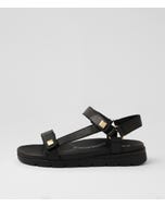 Adiela Xw Black Leather Sandals