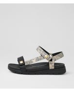 Adiela Xw Black Lizard Multi Sandals