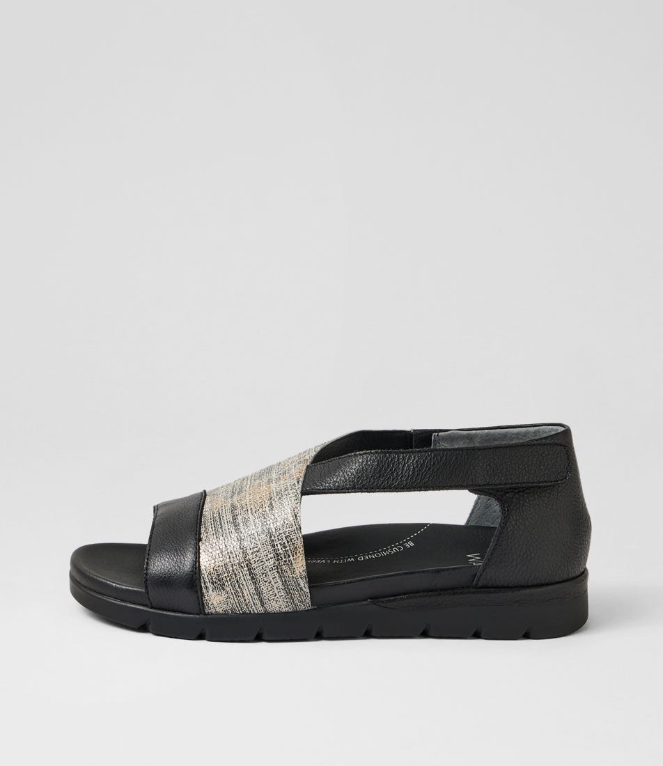 Allroy Xw Black Lizard Leather Sandals