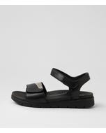 Angiela Xw Black Lizard Leather Sandals