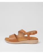 Bimon Xw Dark Tan Almond Leather Sandals