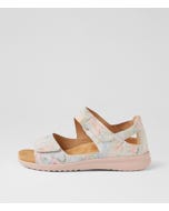 Bopen Xw Nude Floral Leather Sandals