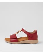 Briel Xw Dark Red Almond Leather Sandals