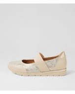 Jebba Xw Ivory Lizard Pale Gold Multi Mary Janes