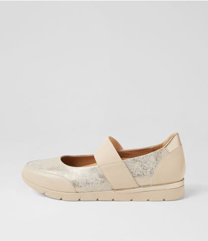 Jebba Xw Ivory Lizard Pale Gold Multi Mary Janes