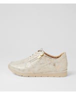 Jibbie Xw Ivory Lizard Almond Leather Sneakers