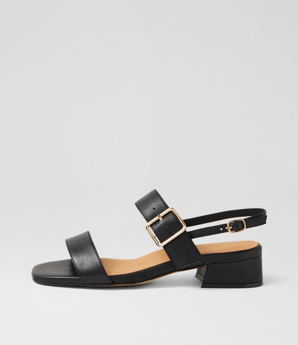 Merila W Black Leather Sandals