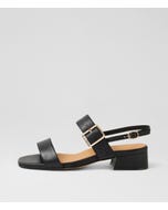 Merila W Black Leather Sandals